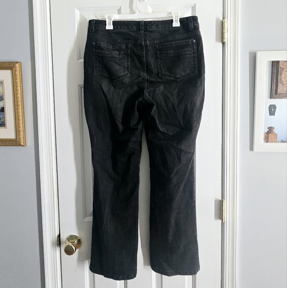 Christopher & Banks Black Straight Leg Jeans Size 12 - Picture 2 of 5
